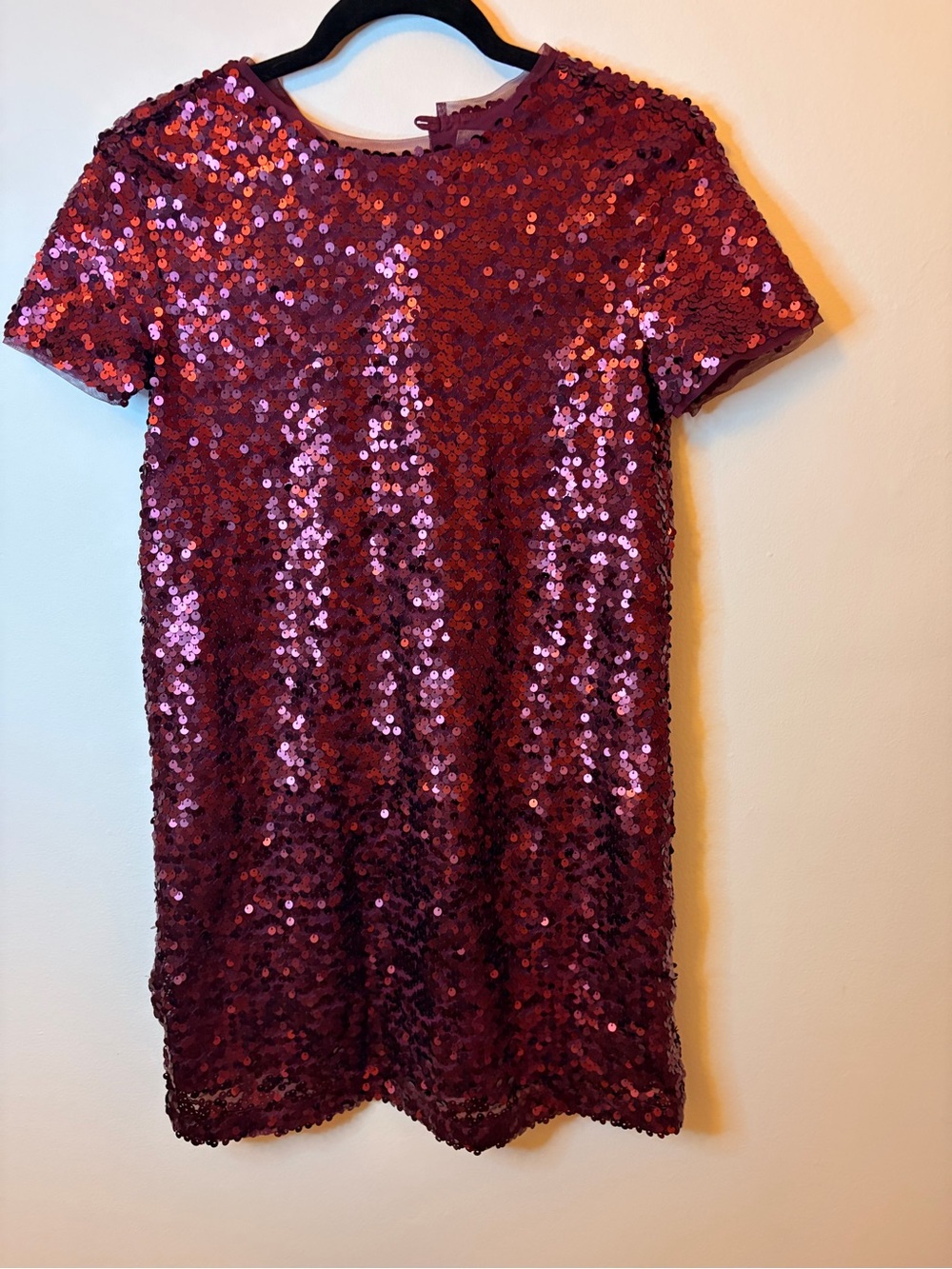GAP Kids Sequined Shift Dress - Burgundy